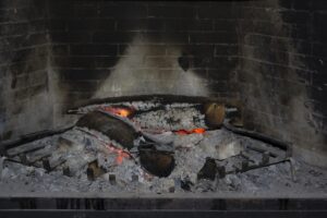 dirty fireplace needs cleaning by chimney sweep